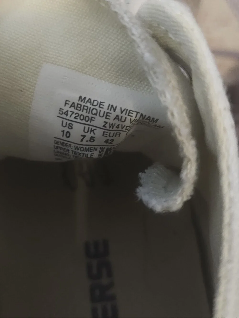 Converse White High Top Hidden Wedges Size 10